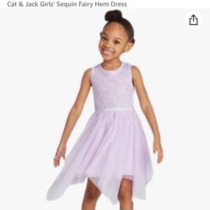 Cat and Jack lavender sequin fairy hem dress tulle skirt asymmetric hem 18M